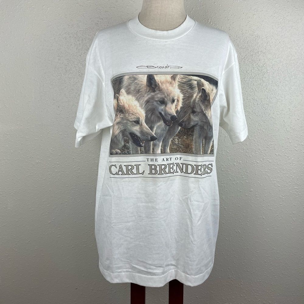 NWOT Carl Brenders Wolf Art T-Shirt Size L